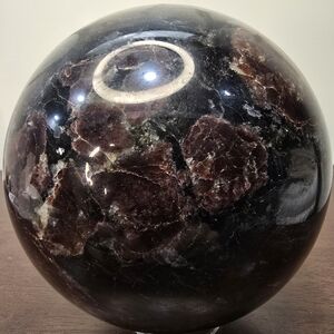 7.5 lbs Astrophyllite and Red Garnet Crystal Sphere 125mm